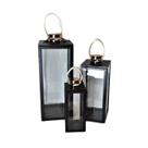 Lanterna Em Metal Preto E Dourado Tok Da Casa - Kit