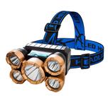 Lanterna Farol De Cabeça Led Com Bateria Recarregavel E 4 Modos