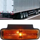 Lanterna Lateral Led Amarela Carreta Bau Posição Refletor Com Suporte Suporte