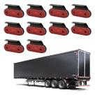 Lanterna Lateral Led Carreta Facchini Baú Suporte Vermelho 10Un