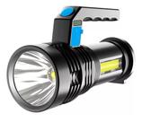 Lanterna Led Cob Bateria Recarregável Ultra Iluminação Lanterna Preto Luz Branco
