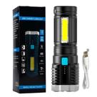 Lanterna led potente recarregável alta luminosidade com indicador de bateria usb