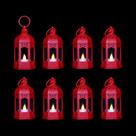 Lanterna LLQ Mini Lantern Decor marroquina com vela LED de 5 cm vermelha