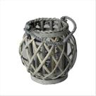Lanterna Luminária Decorativa Vime Rústica Cinza 21cm