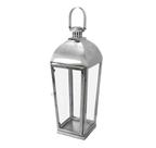 Lanterna Maior Decorativa Metal Prateada Classico