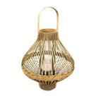 Lanterna Maior Decorativa Rattan c Alça Design Vertical