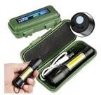 Lanterna Mini Led Lampião Tatica Recarregável Zoom Forte