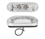 Lanterna Ônibus Caminhão Vigia Teto Cromada 2 LED BIVOLT CR