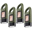 Lanterna Oudain Hand Crank LED alimentada por energia solar de 4 peças