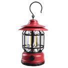Lanterna Recarregável Lampião Led Portátil Camping Retrô Vermelho