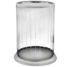 Lanterna Redonda Metal e Cristal Frisos Fino Acabamento