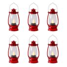 Lanterna Reperla Mini Decorativa Vermelha com Vela LED cintilante x12