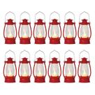 Lanterna Reperla Red Mini 12 unidades com vela LED Flicker de 13 cm Lanterna Reperla Red Mini 12 unidades com vela LED Flicker de 13 cm