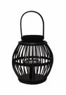Lanterna Rustica Luminária Redonda de Madeira Porta Vela