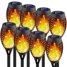 Lanterna solar Kurifier, pacote com 8 unidades, flickering flame, impermeável