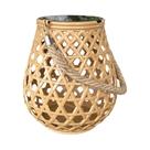 Lanterna Solar Suspensa De Rattan Para Jardim, Luminária De Bambu Para Decoração De Varanda