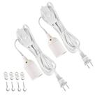 Lanterna suspensa Simple Deluxe HILAMPCORDLX2V1 de 15 pés, cabo de lâmpada, cabo, soquete E26 (sem lâmpada incluída), interruptor liga/desliga, pacote com 2, 15 pés, branco