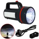 Lanterna Tática Holofote De Mão 100W LED Lateral Super Potente Bateria Recarregável Bivolt DP7332B