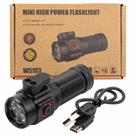 Lanterna Tática Militar 4 Led Pesca Camping Recarregável Bateria e USB Potente com corta Fio e ímã