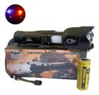 Lanterna Tática Militar Led V3 Zoom Luz 1km Policial Profiss Branco Preto WS-9851