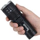 Lanterna Tática Militar Luz Mais Forte Do Mundo Led 2000 Lumens Bateria Função Powerbank Interna 6H Recarregável 8000 MaH Preto Alumino