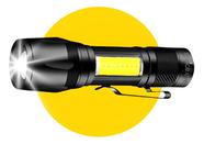 Lanterna Tática Mini LED USB V8 Recarregável Resistente Água Explosão