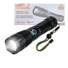 Lanterna Tática Portátil Bateria Recarregável Luz LED com Alça EL-2701