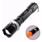 Lanterna Tática Recarregável LEDs Potência Zoom Ajustável Bateria Longa Duração Uso Profissional Camping Segurança