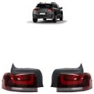 Lanterna Traseira C4 Cactus 2019 2020 2021 2022 2023 Fumê Bicolor Estriada Acrílico Carcaça Preta
