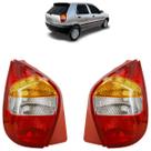 Lanterna Traseira Palio 2001 2002 2003 2004 Tricolor Ré Cristal Pisca Âmbar Lisa Acrílico Carcaça Vermelha