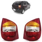 Lanterna Traseira Palio G2 2001 2002 2003 2004 2005 2006 Tricolor Liso Acrílico Carcaça Vermelha