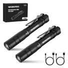 Lanterna WORKPRO, caneta recarregável, 300 ml, pacote com 2 unidades, preta