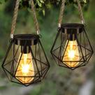 Lanternas De Mesa LED Com Filamento Solar E27, Luzes Decorativas Para Jardim, Pátio E Quintal