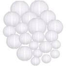 Lanternas de papel ADLKGG brancas redondas penduradas 21 peças para decoração de festa