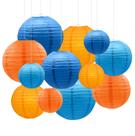 Lanternas de papel Capesaro azul laranja decorativas 12 unidades