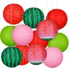 Lanternas de papel de melancia em painéis de decoração de festa x12