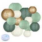 Lanternas de papel MEIDUO Decorativas Verde Sálvia/Verde Floresta/Dourado/Branco Lanternas de papel MEIDUO Decorativas Verde Sálvia/Verde Floresta/Dourado/Branco