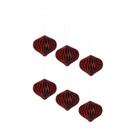 Lanternas De Papel Mini Com Borda Brilhante 6pcs Decorações Para Festa De Natal Ornamentos Pendentes