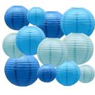 Lanternas de papel Xikxitn Blue Hanging 4-10" 12 unidades