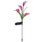 Lanternas de pilha de jardim ao ar livre com luzes solares, luzes solares LED Calla Lotu para quintal, gramados, jardim, decoração de quintal (pacote de 2 luzes solares externas)