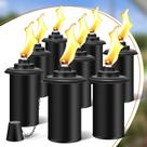 Lanternas de ventilador, pacote com 8 latas de tocha, tocha de reposição de 16 onças, vasilhas recarregáveis com mechas, tampas, vasilha de combustível de citronela ao ar livre para festa de luau e decoração de jardim DIY.