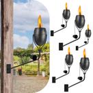 Lanternas em ventilador, tochas de jardim de citronela montadas na parede, 14 onças, conjunto de 6