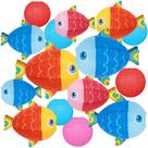 Lanternas penduradas para peixes de papel Renbuzhu, 15 unidades, 27x30 cm