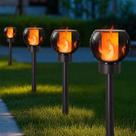 Lanternas solares Dynaming, pacote com 4, Flickering Flame, 42x42x42cm