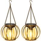 Lanternas solares KOOPER Vintage Bronze Metal Waterproof, pacote com 2