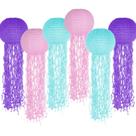 Lanternas suspensas Zilue Jelly Fish Paper Mermaid Theme x6