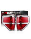 Lanternas traseiras OKLPF Ford F150 2009-2014 vermelho com acabamento cromado, kit