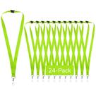 Lanyards WEZEBEL Pacote com 24 unidades Verde Maçã com Fecho de Segurança e Gancho Metálico em Poliéster