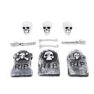 Lapide decorativa com esqueletos 12cm kit c/10 un halloween
