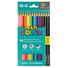 Lapis Com 12 Cores Multicolor + 2 Grafites